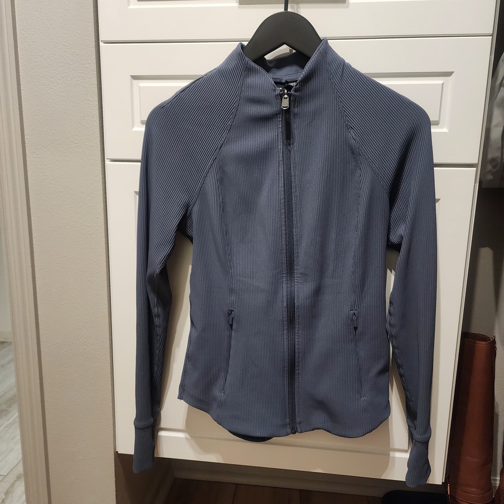 Athleta Ribbed Salutation Full Zip Jacket In Gran… - image 4